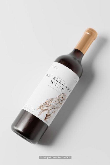 elegant red wine bottle mockup
