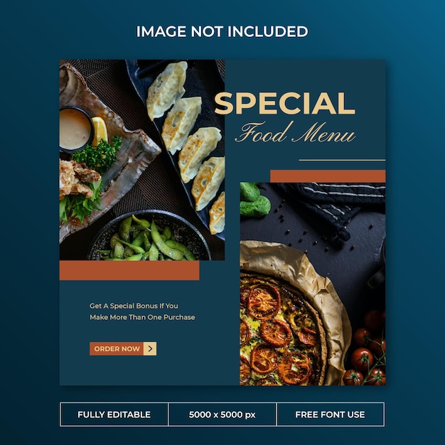 Elegant restaurant food instagram post social media template