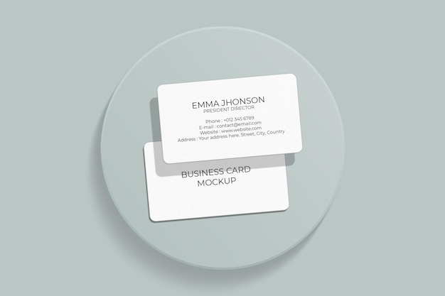 Elegant rounded corner business card mockup design