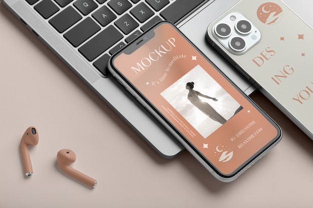 elegant scene with device mockup