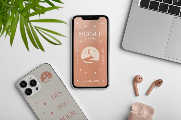 elegant scene with device mockup