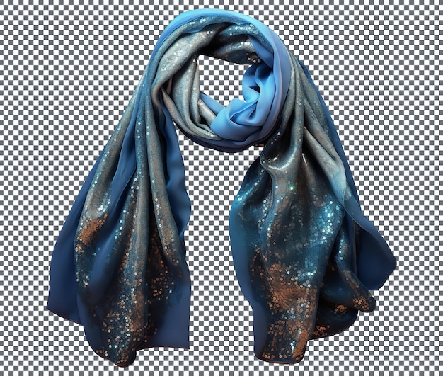 Elegant sequin velvet overlay scarf isolated on transparent background