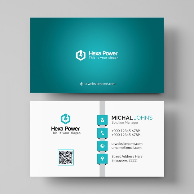 PSD elegant shiny business card mockup