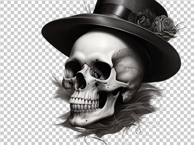 Elegant skull with a hat