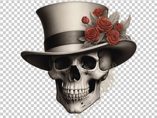 Elegant skull with a hat