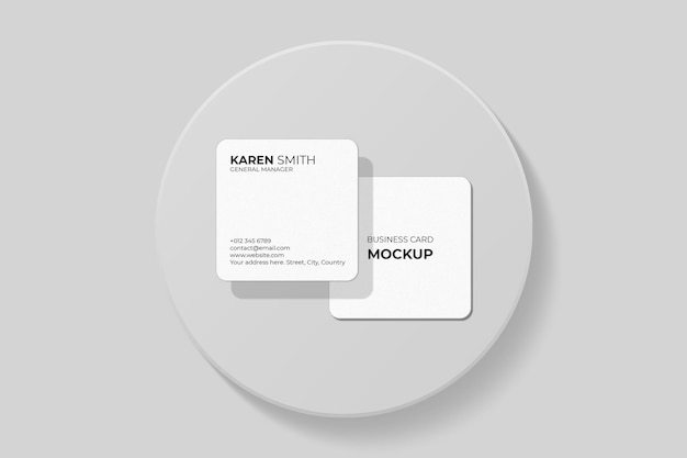 Elegant square business card mockup design