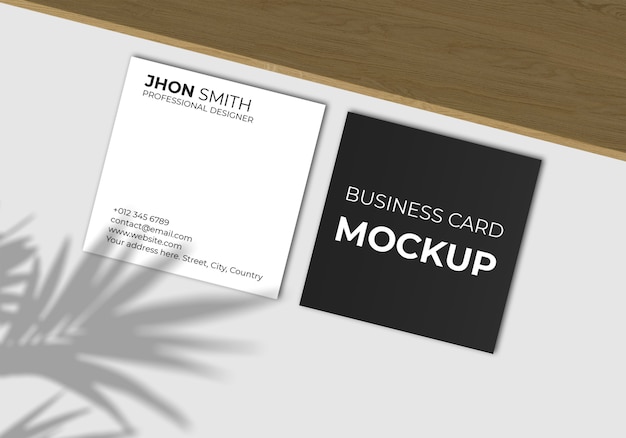 Elegant square business card mockup