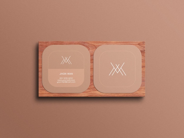 Elegant square business card mockup