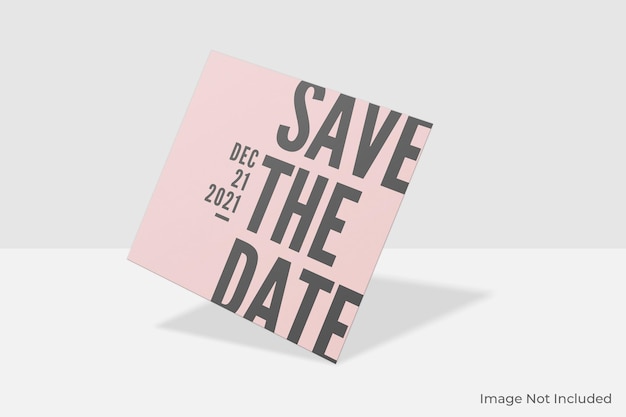 Elegant square invitation mockup design