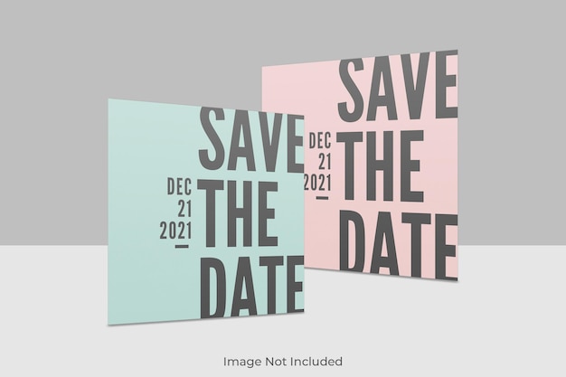 Elegant square invitation mockup design