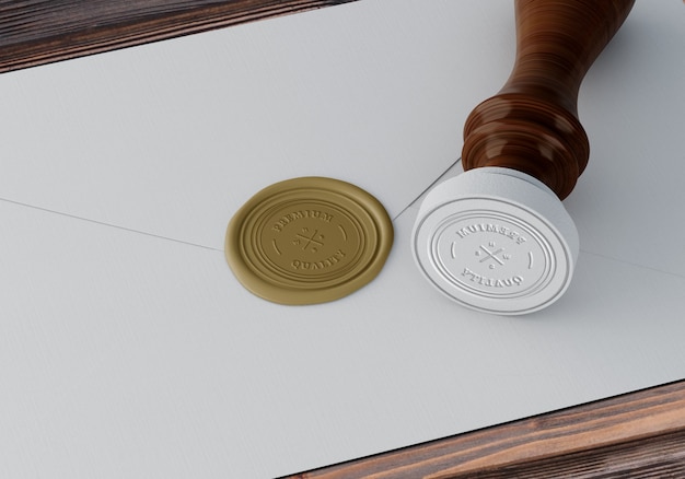 PSD elegant stamp or badge mockup