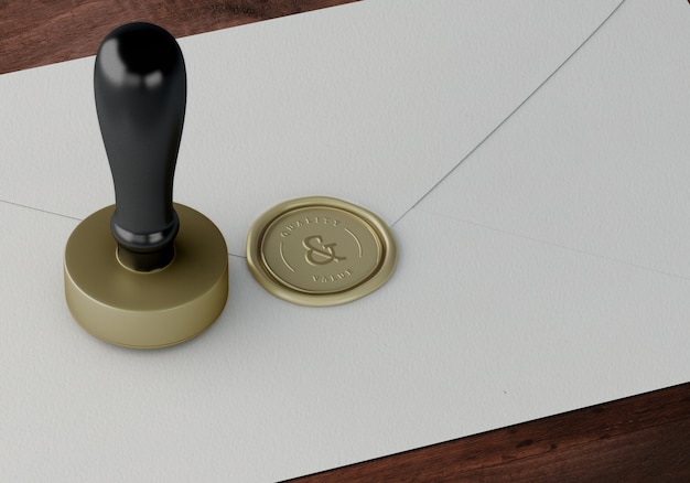 Elegant stamp or badge mockup