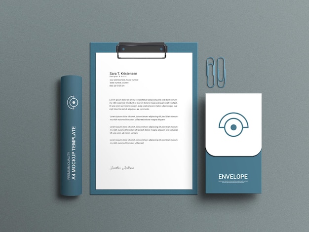 Elegante set di cancelleria mockup