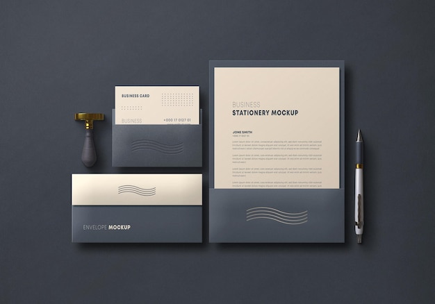 Elegante set di cancelleria mockup