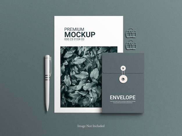 Elegant stationery set mockup