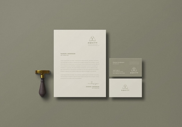 Elegante set di cancelleria mockup