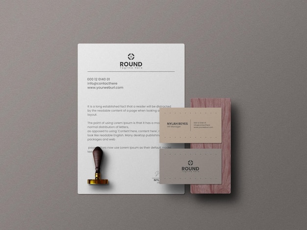 Elegante set di cancelleria mockup