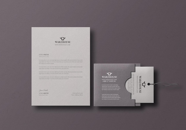 Elegante set di cancelleria mockup