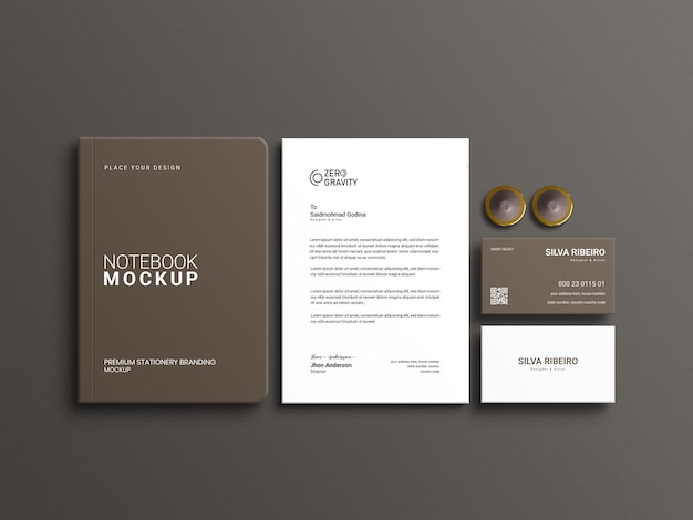 Elegante set di cancelleria mockup