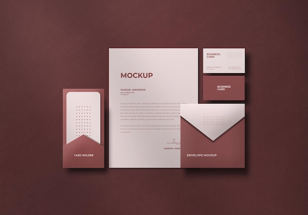 Elegante set di cancelleria mockup