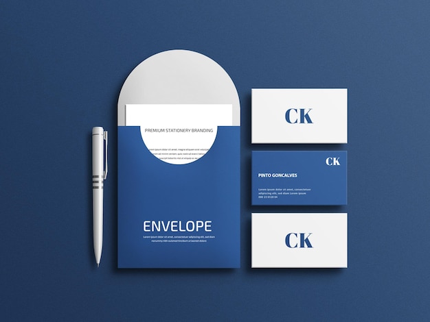 PSD elegante set di cancelleria mockup