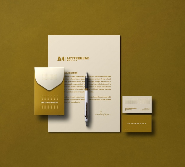 Elegante set di cancelleria mockup