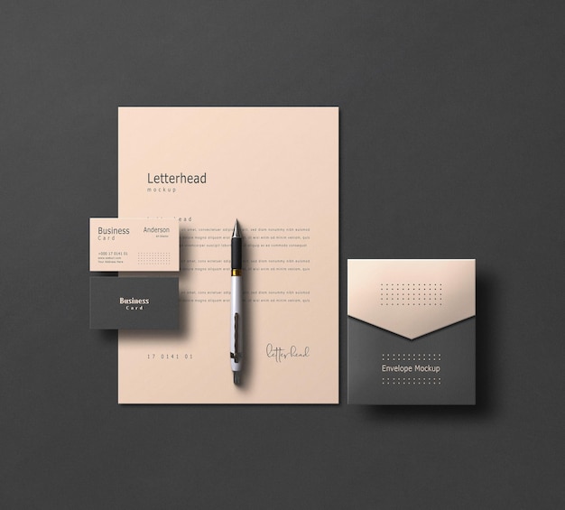 Elegant stationery set mockup