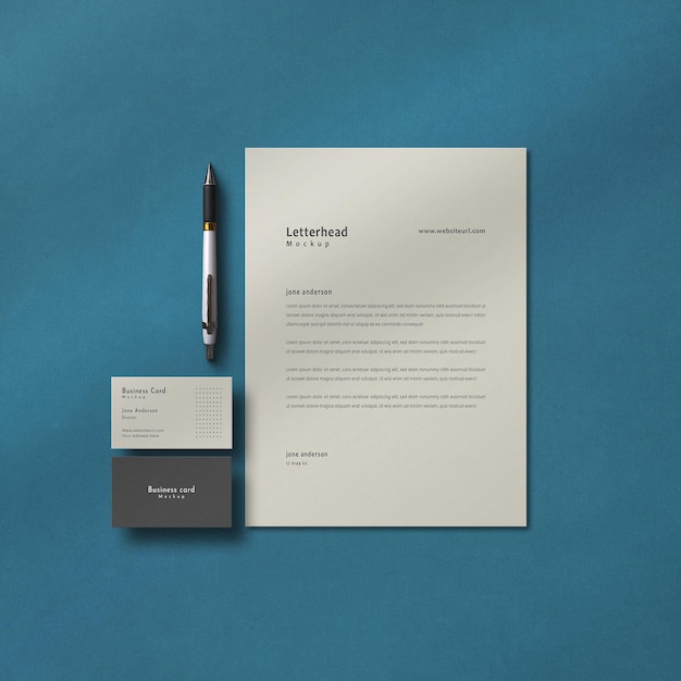 PSD elegante set di cancelleria mockup