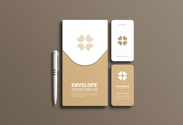 Elegante set di cancelleria mockup