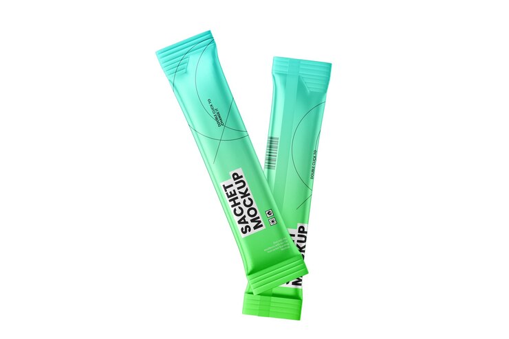 Elegant Stick Sachet Mockup voor het verpakken van koffie