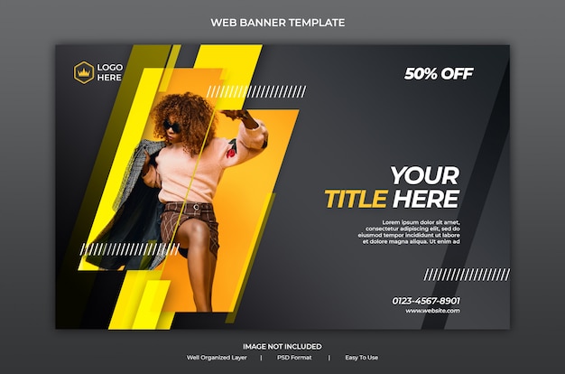 PSD modello di banner web stile elegante