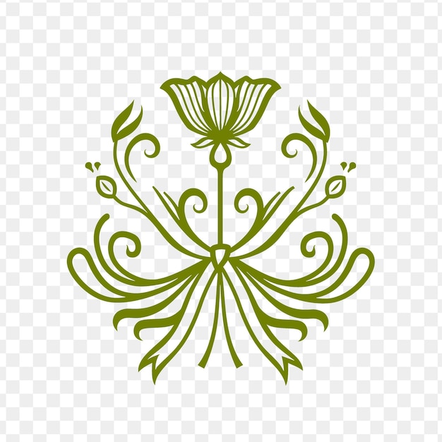 PSD elegant sweet pea insignia logo with decorative tendrils and creative psd vector design cnc tattoo