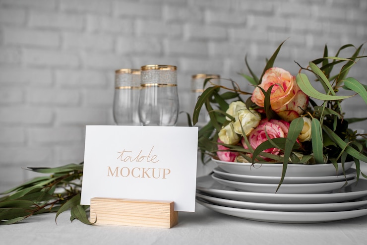 PSD elegant table display mock-up