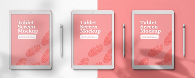 PSD elegant tablet mockup with digital pencil