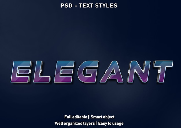 elegant text effects style editable psd