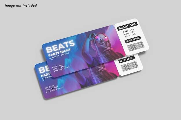 Elegant ticket mockup