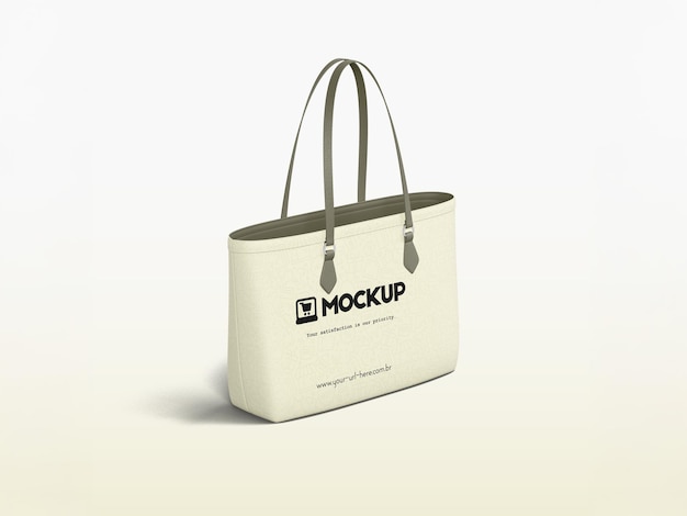 elegant tote bag mockup with leather straps