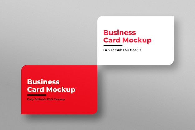 Elegant two rounded corner business card mockup