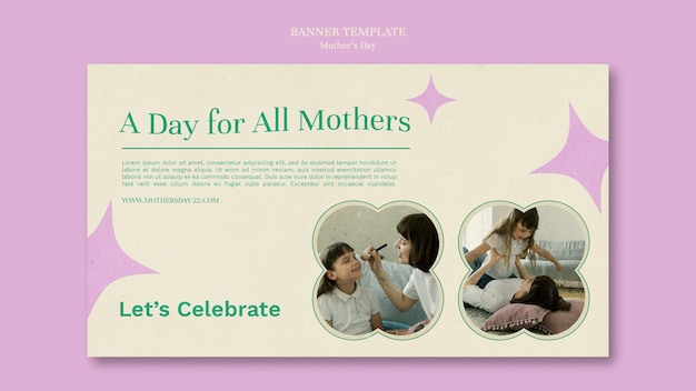 PSD elegant uk mother's day banner template