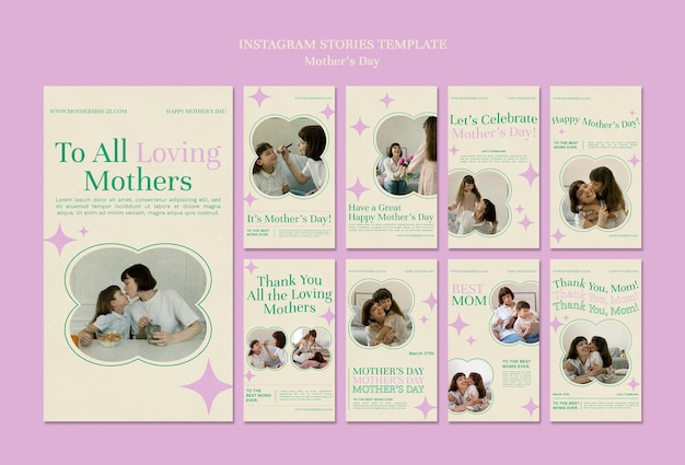 PSD elegant uk mother's day instagram stories template