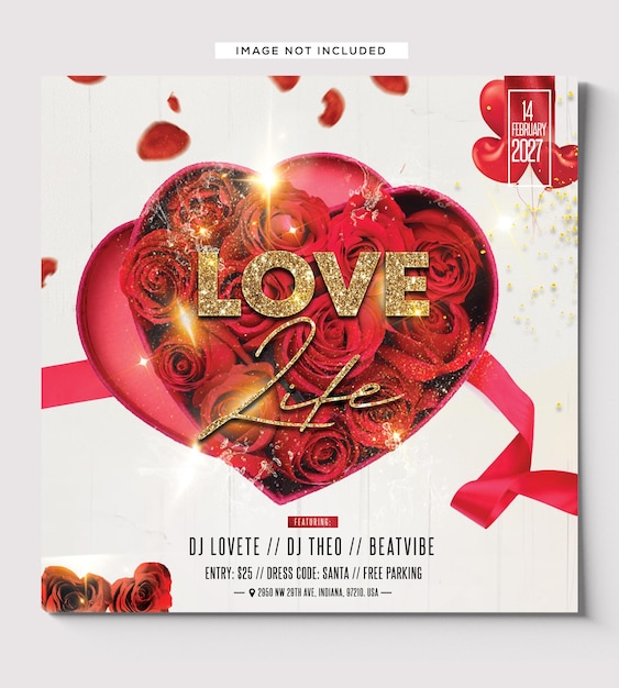 Elegant valentines dj flyer