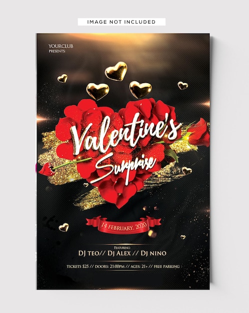 Elegante volantino per eventi di san valentino