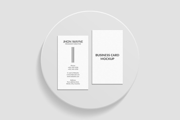 Elegant vertical business card mockup design