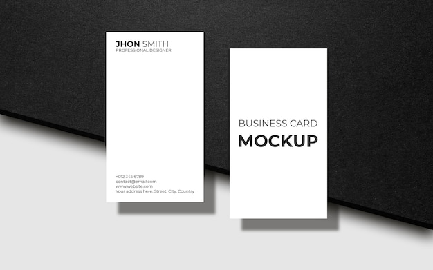 PSD elegante mockup di biglietto da visita verticale