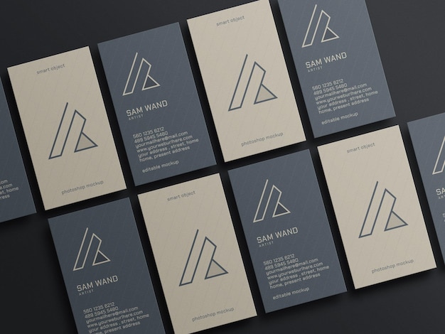 Elegant Vertical business card mockup