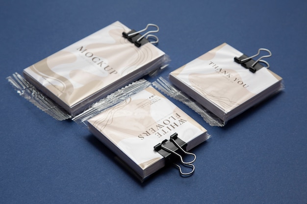 Elegant visit card in plastic bag mockup