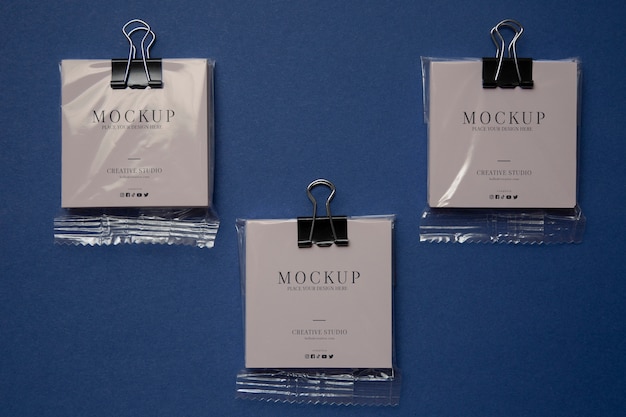 Elegant visit card in plastic bag mockup