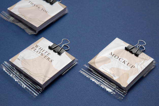 PSD elegant visit card in plastic bag mockup