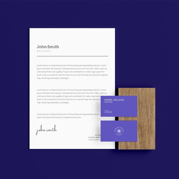 Elegant visitekaartje met briefpapier mockup voor branding