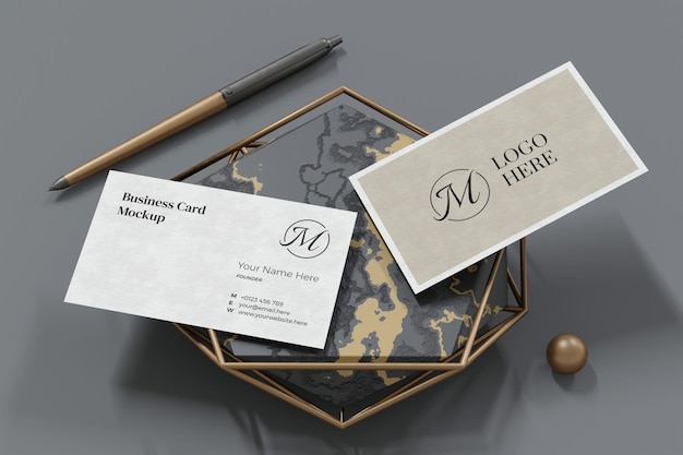 Elegant visitekaartje mockup-ontwerp in 3d-rendering